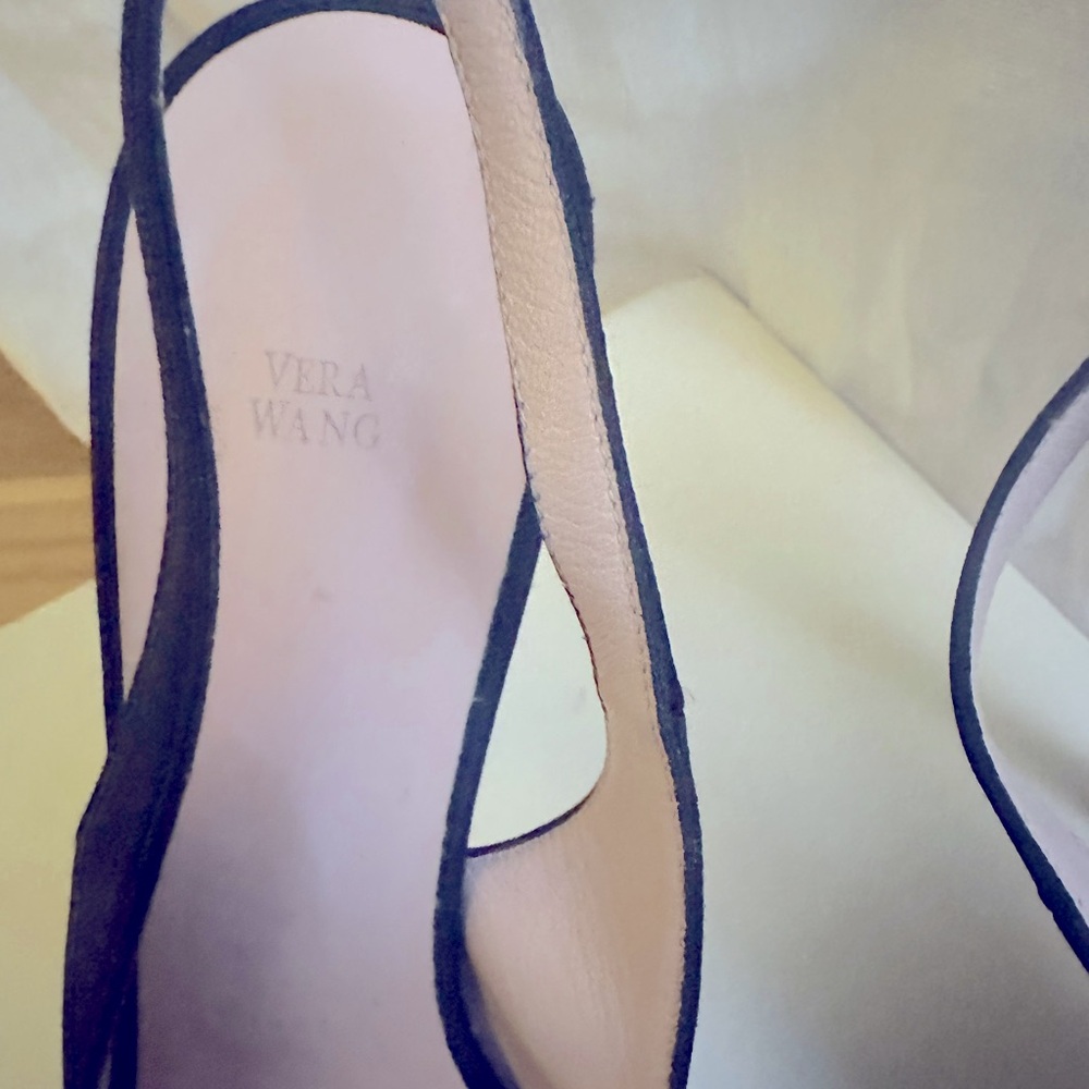 Vera Wang Black Satin Sling Back